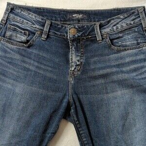 Silver distressed jeans Avery kick Crop size 31
